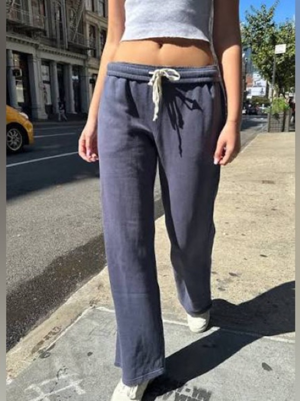 Brandy Melville Wide-Leg Sweatpants in Slate Blue